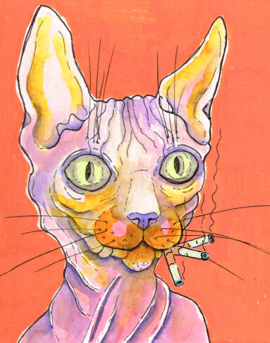 Stressed, Watercolor &amp; Ink, 2024