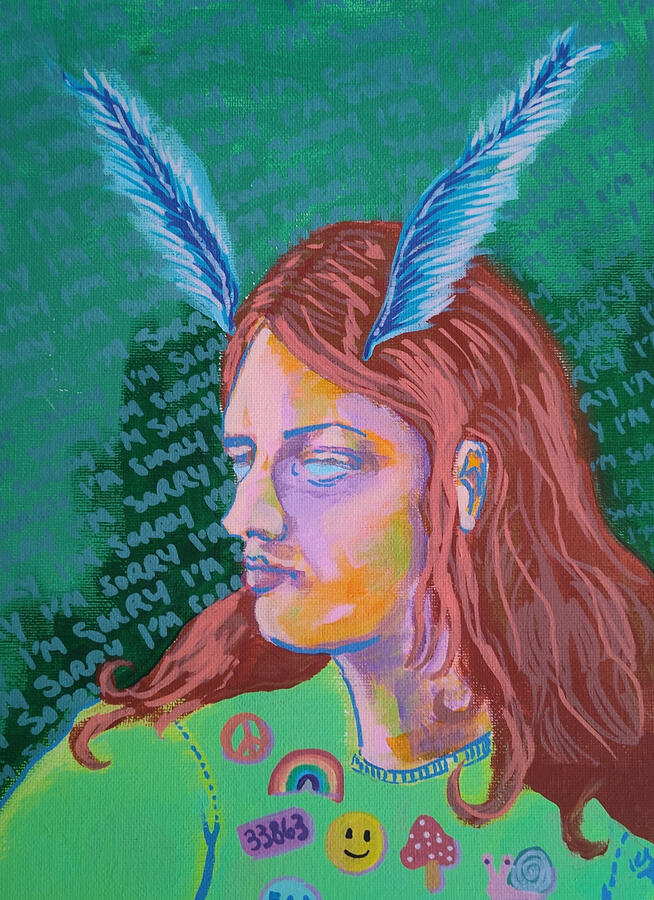 I'm sorry I'm afraid, Acrylic on 9"x14" canvas board, 2025