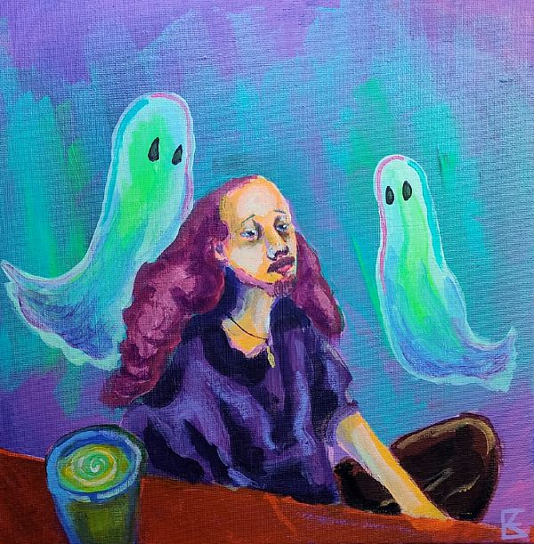 too many spirits, acrylic